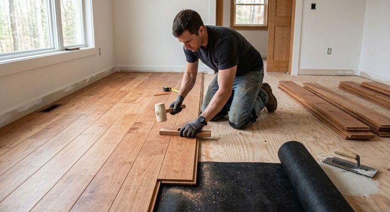 Cherry Floor Installation in Hamilton, VA