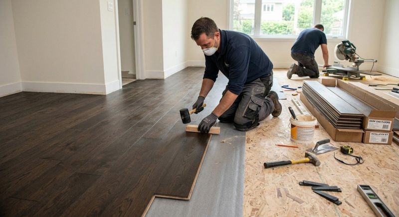 Dark Wood Floor Installation in Gaithersburg, MD